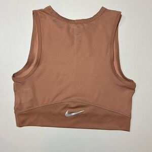 Nike Tan Sports Top with Silver Logo